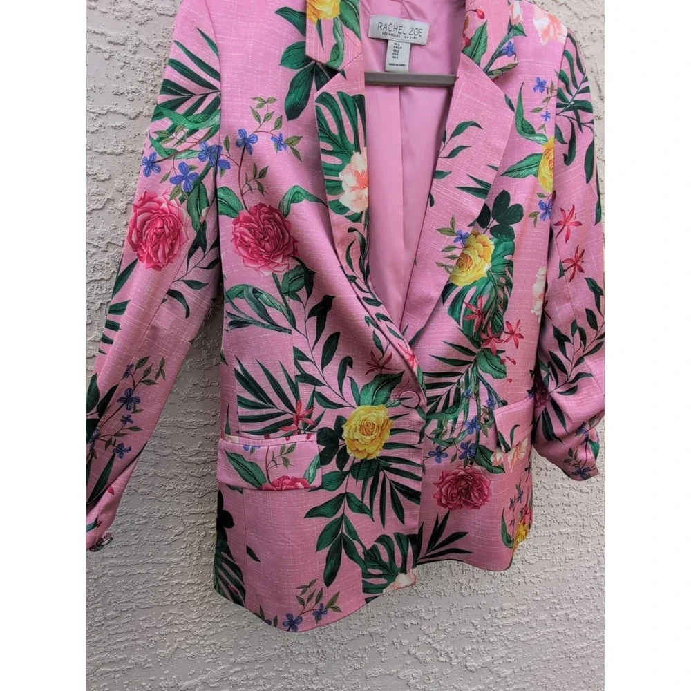 Rachel Zoe Pink Floral Blazer Small - Picture 2 of 9